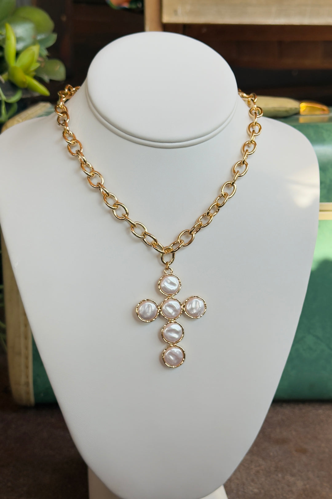 The Grace Pearl Cross Necklace