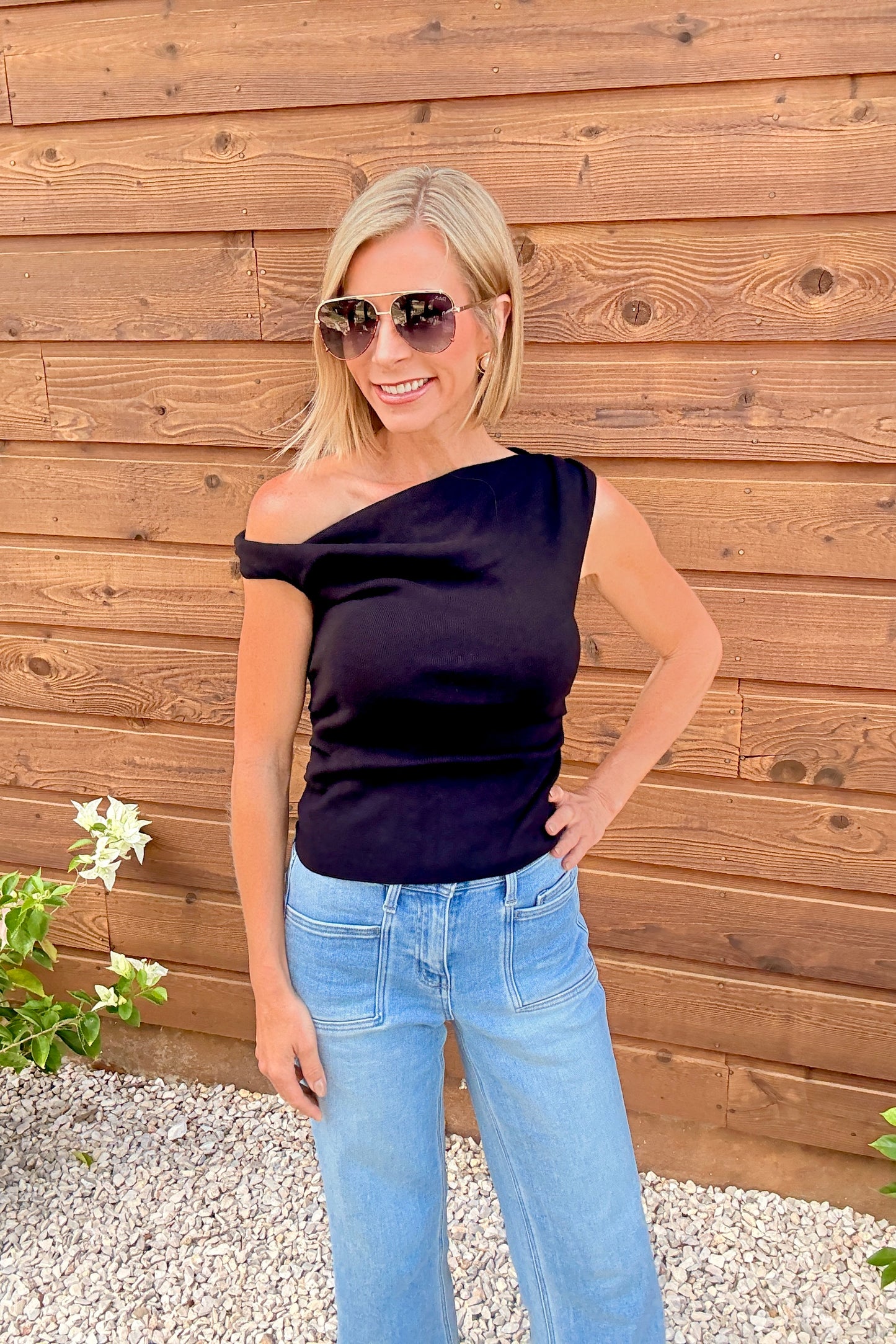 The Aria Asymmetrical Sweater Top