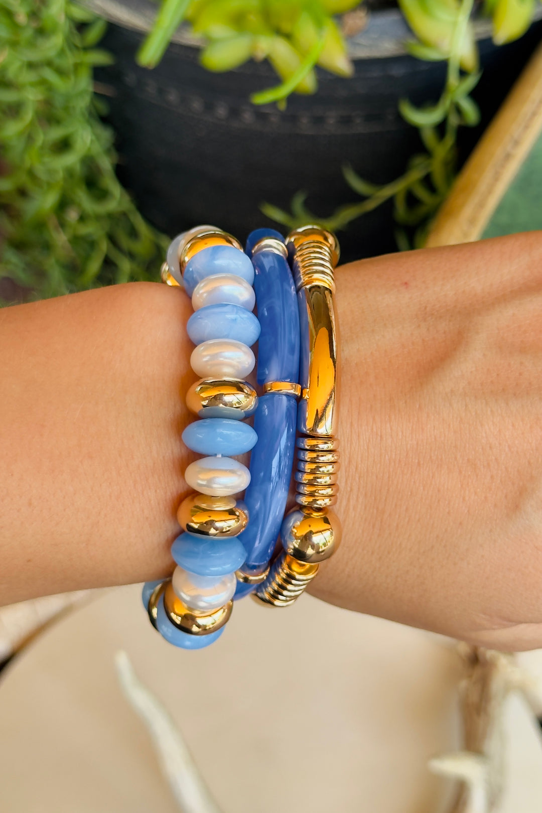 The Capri Coast Bracelet Set – Sky Blue