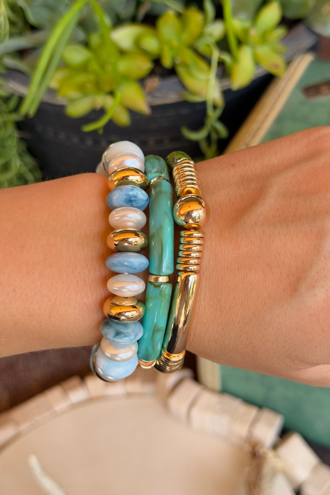 The Capri Coast Bracelet Set – Seafoam