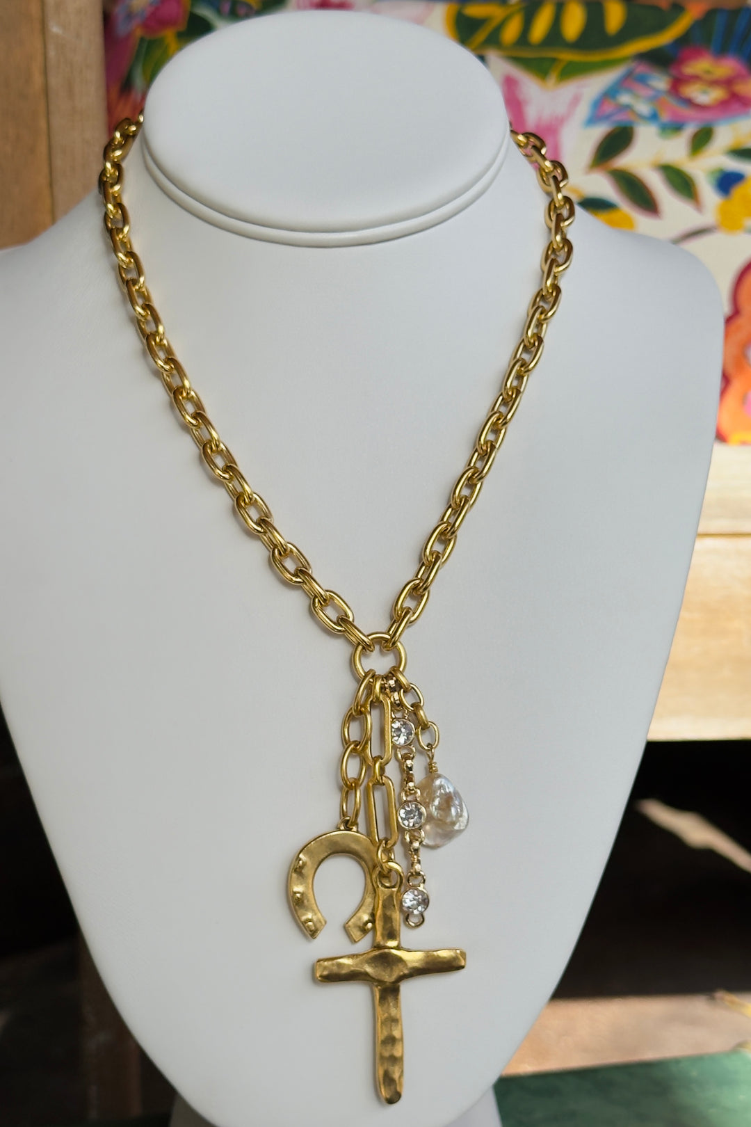 Bar E Western Faith Charm Necklace
