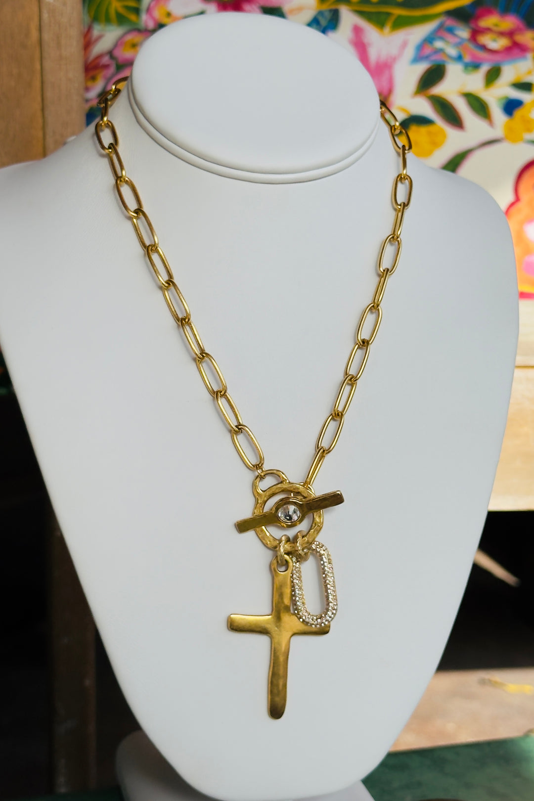Bar E Faith &amp; Grace Charm Necklace