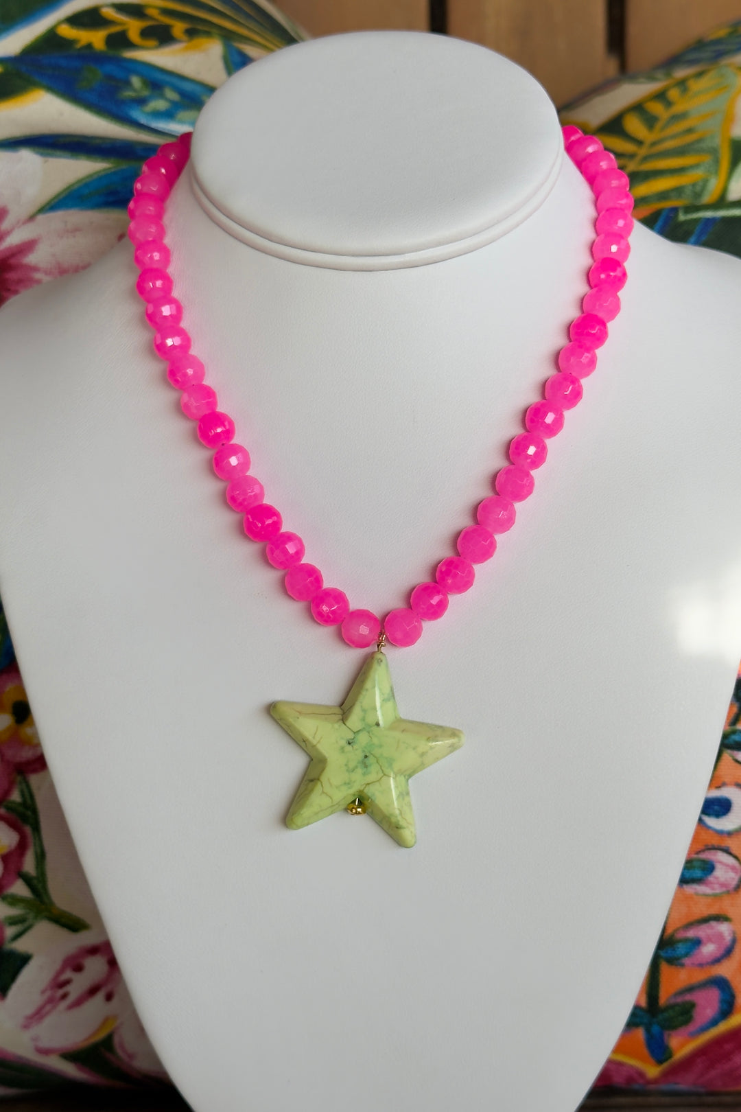 Bar E Neon Star Statement Necklace