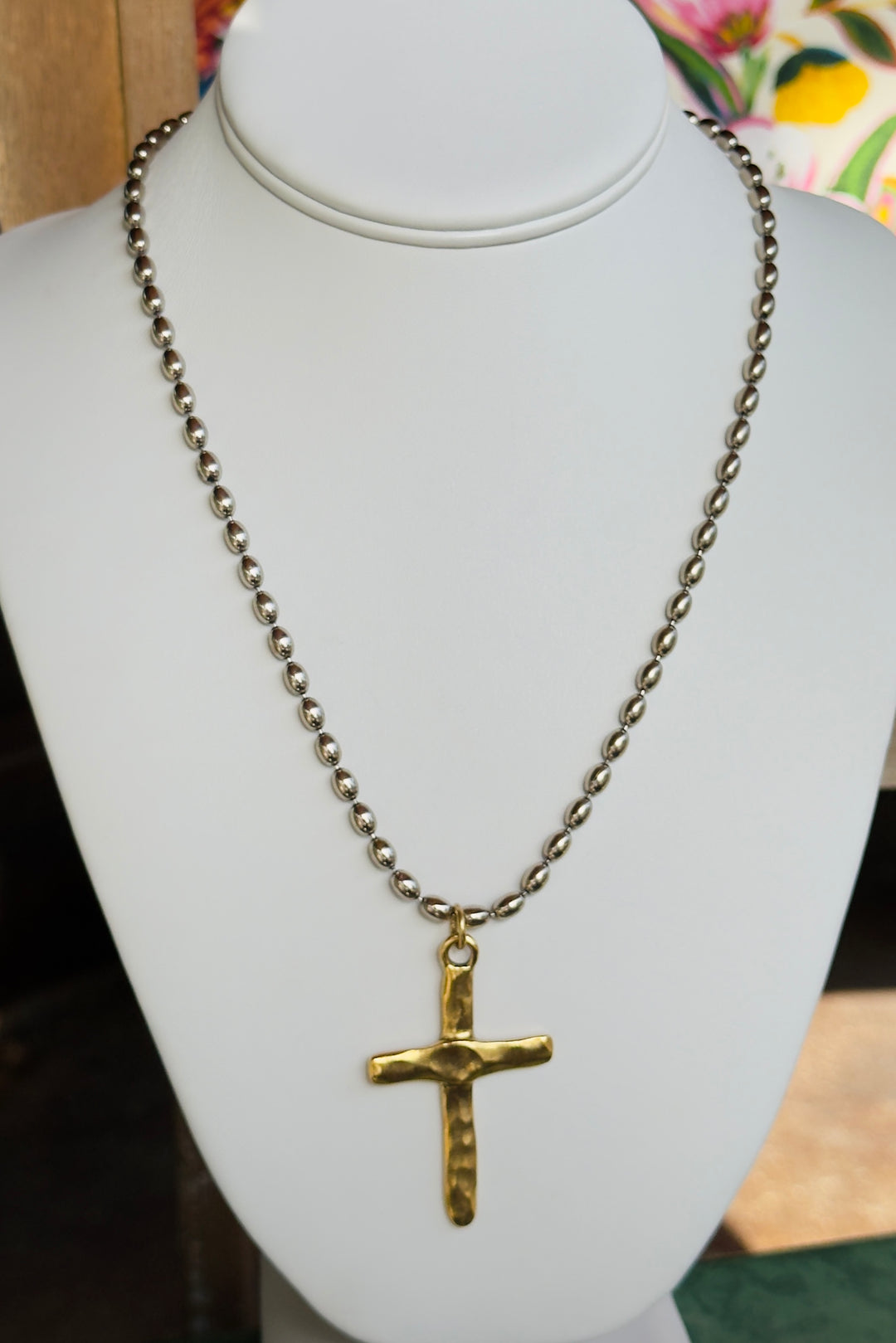 Bar E Artisan Cross Necklace