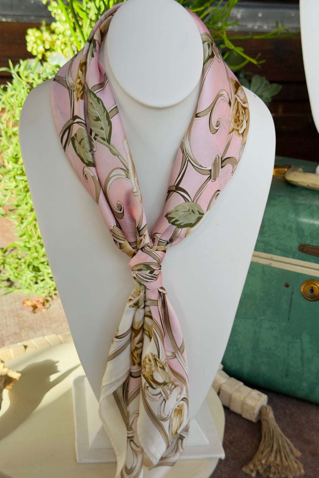 The Vintage Garden Silk Scarf – Blush