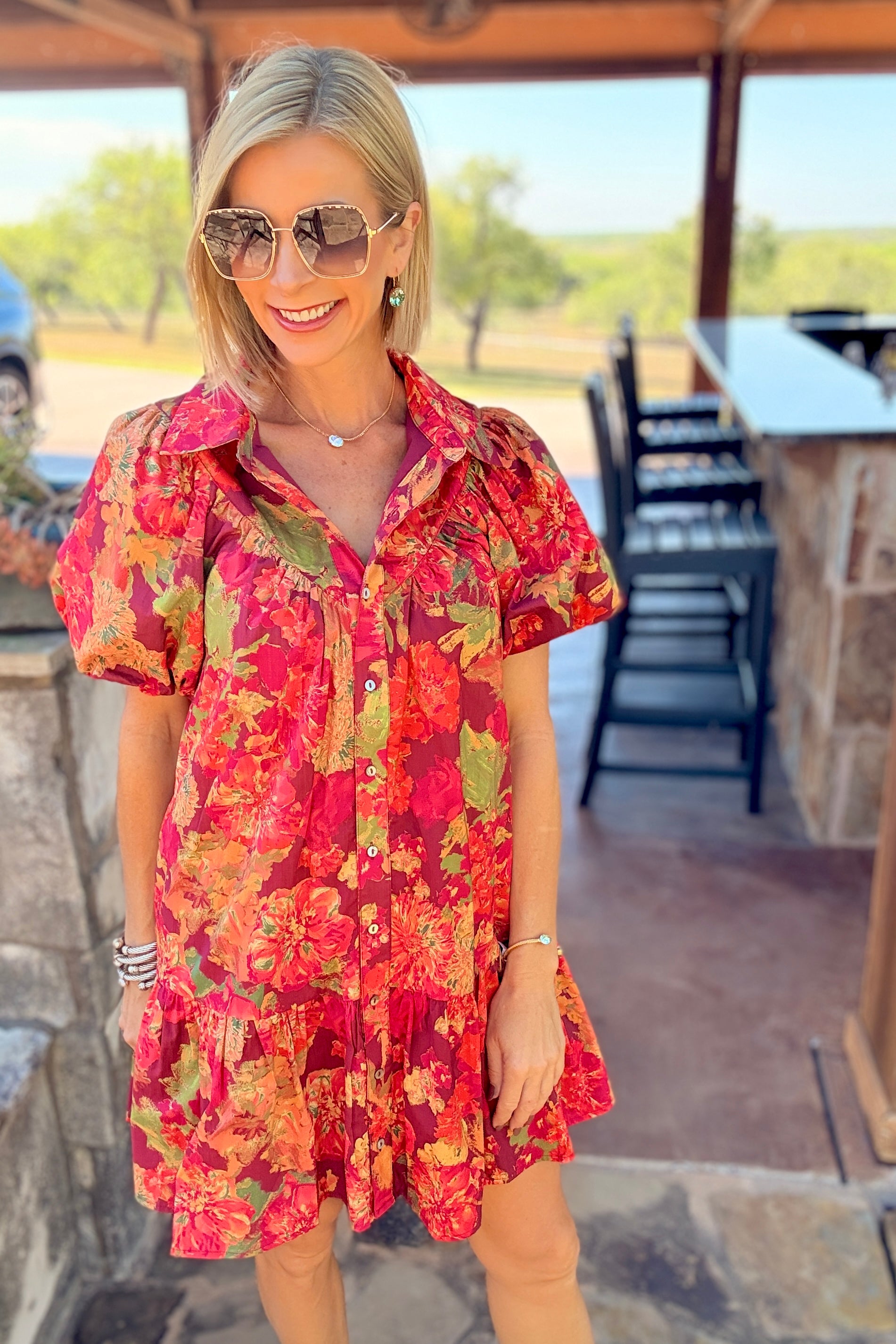 floral dress fall colors