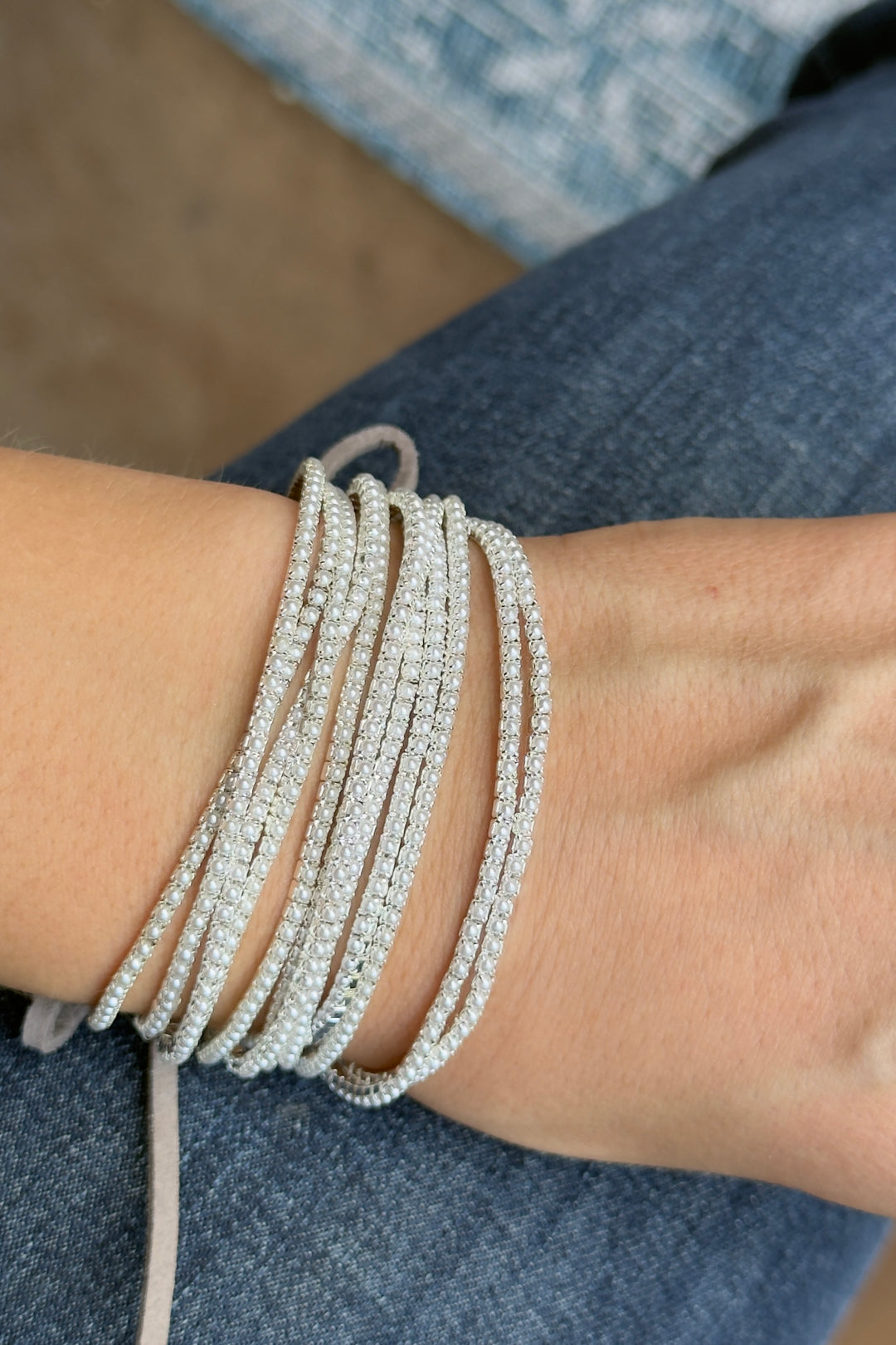 The Starlight Wrap Bracelet – Silver Pearl