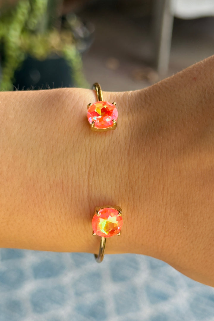 The Solara Cuff Bracelet – Neon Coral