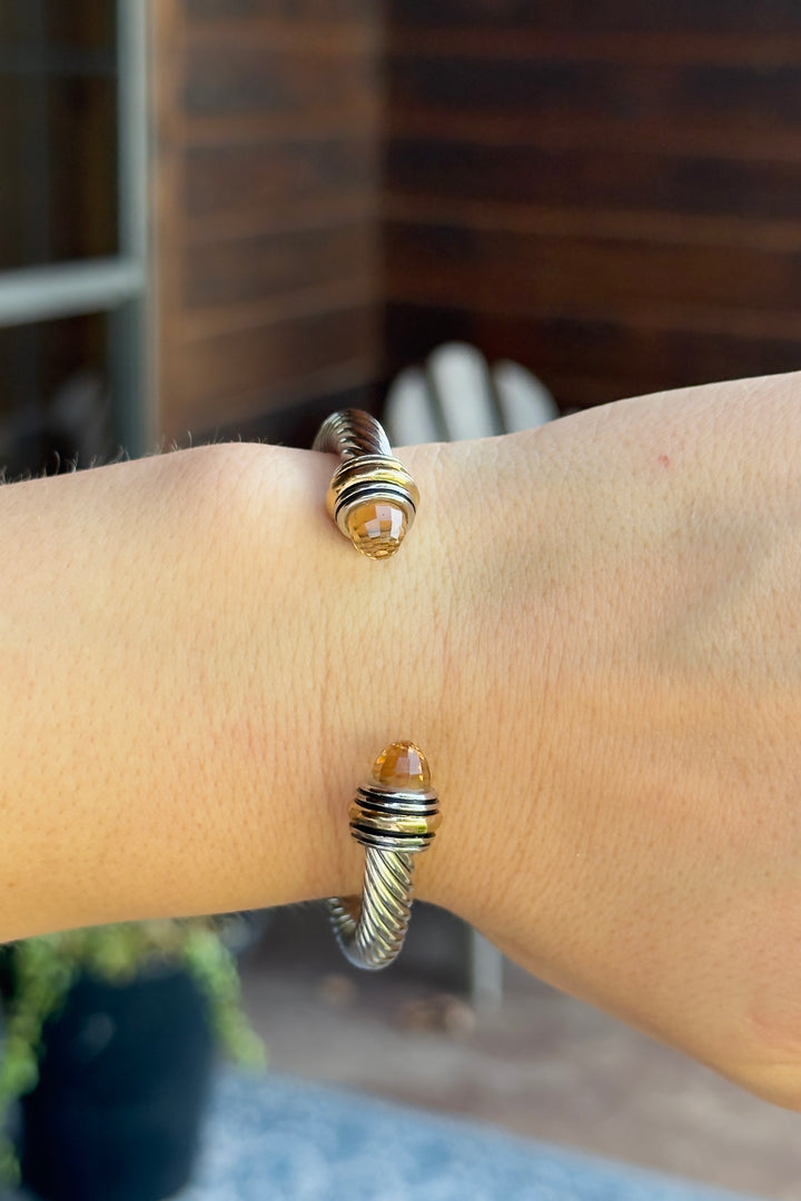 The Monaco Cable Cuff – Honey Crystal