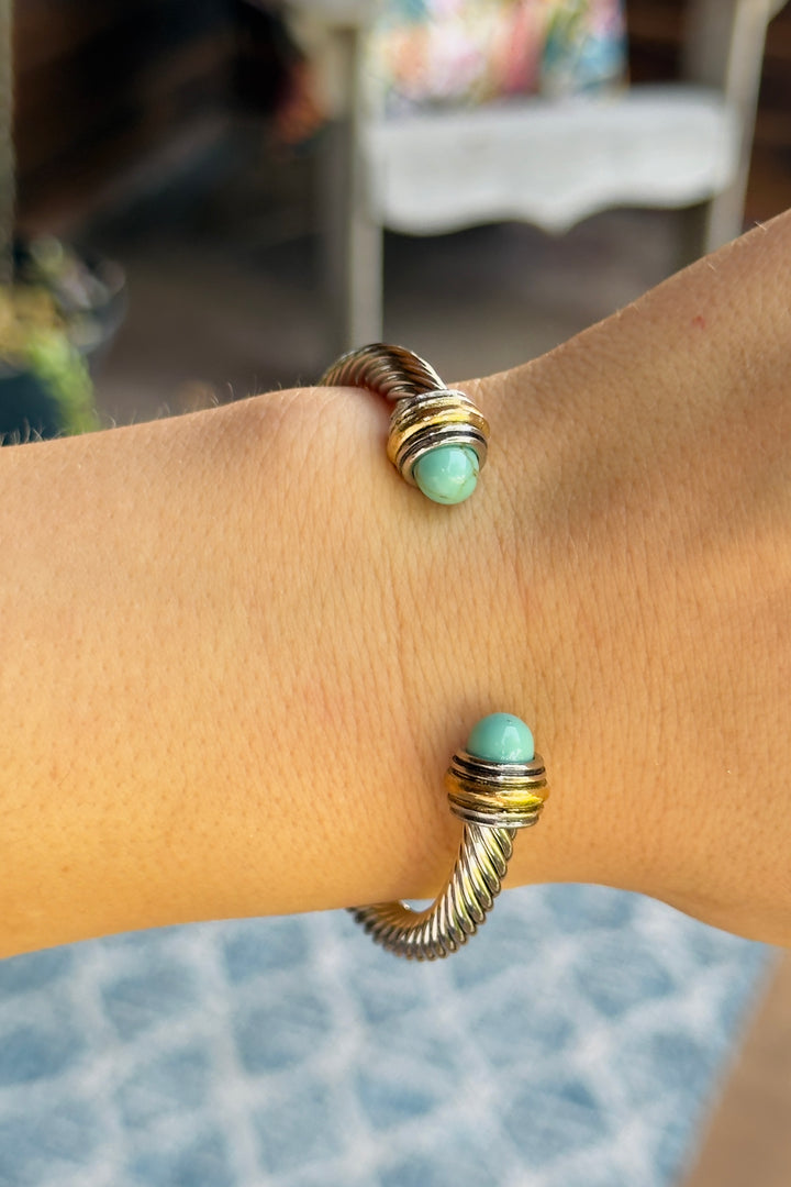 The Monaco Cable Cuff – Turquoise