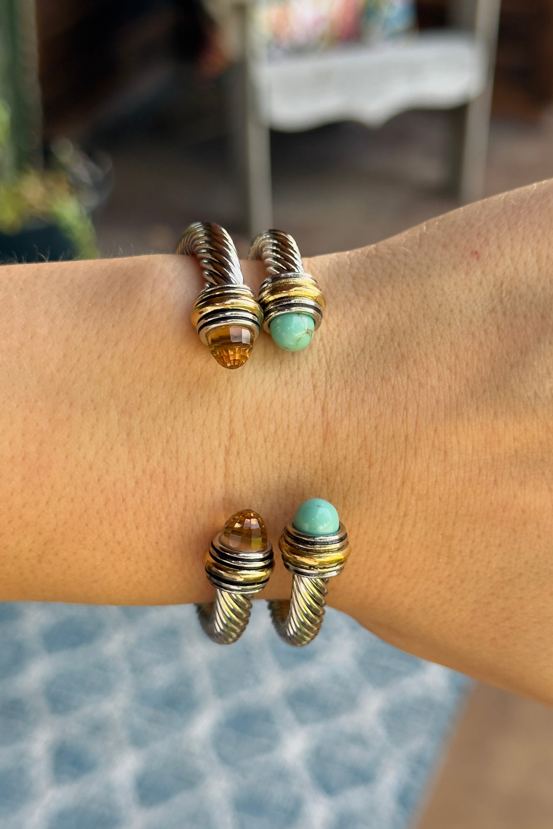 The Monaco Cable Cuff – Honey Crystal