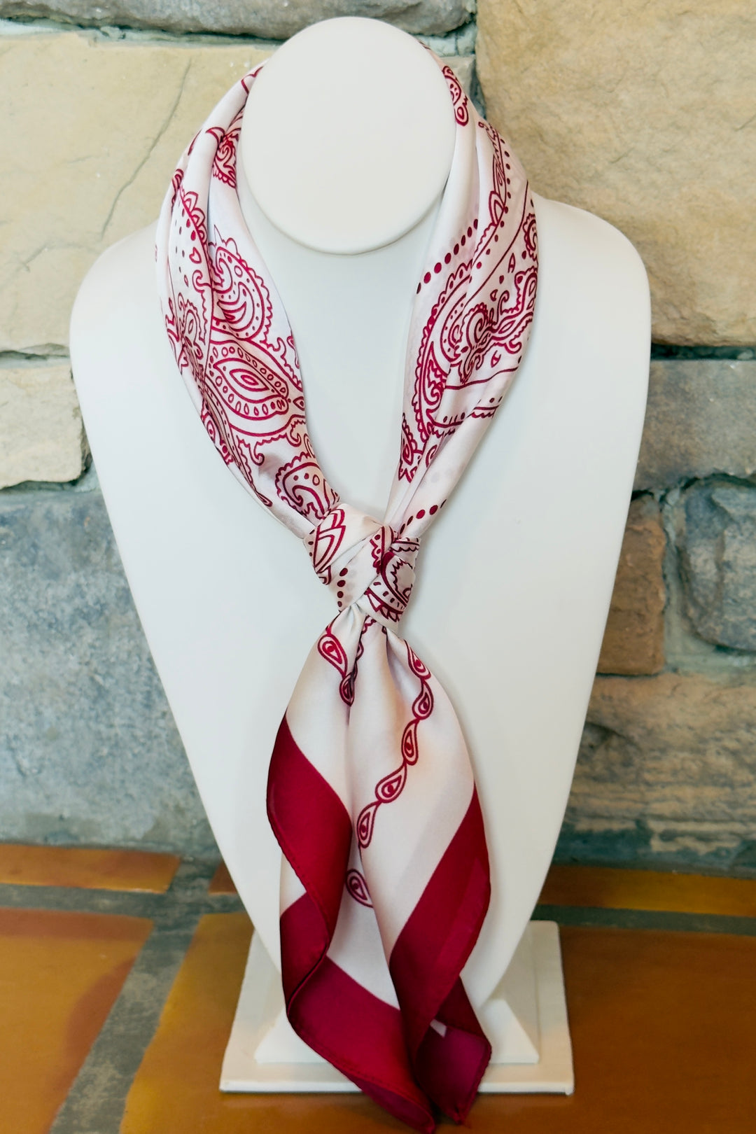 The Saddle Silk Scarf – Maroon