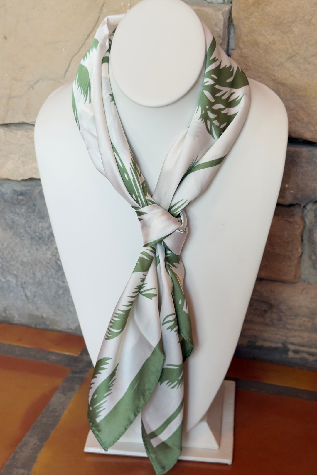 The Palm Haven Silk Scarf