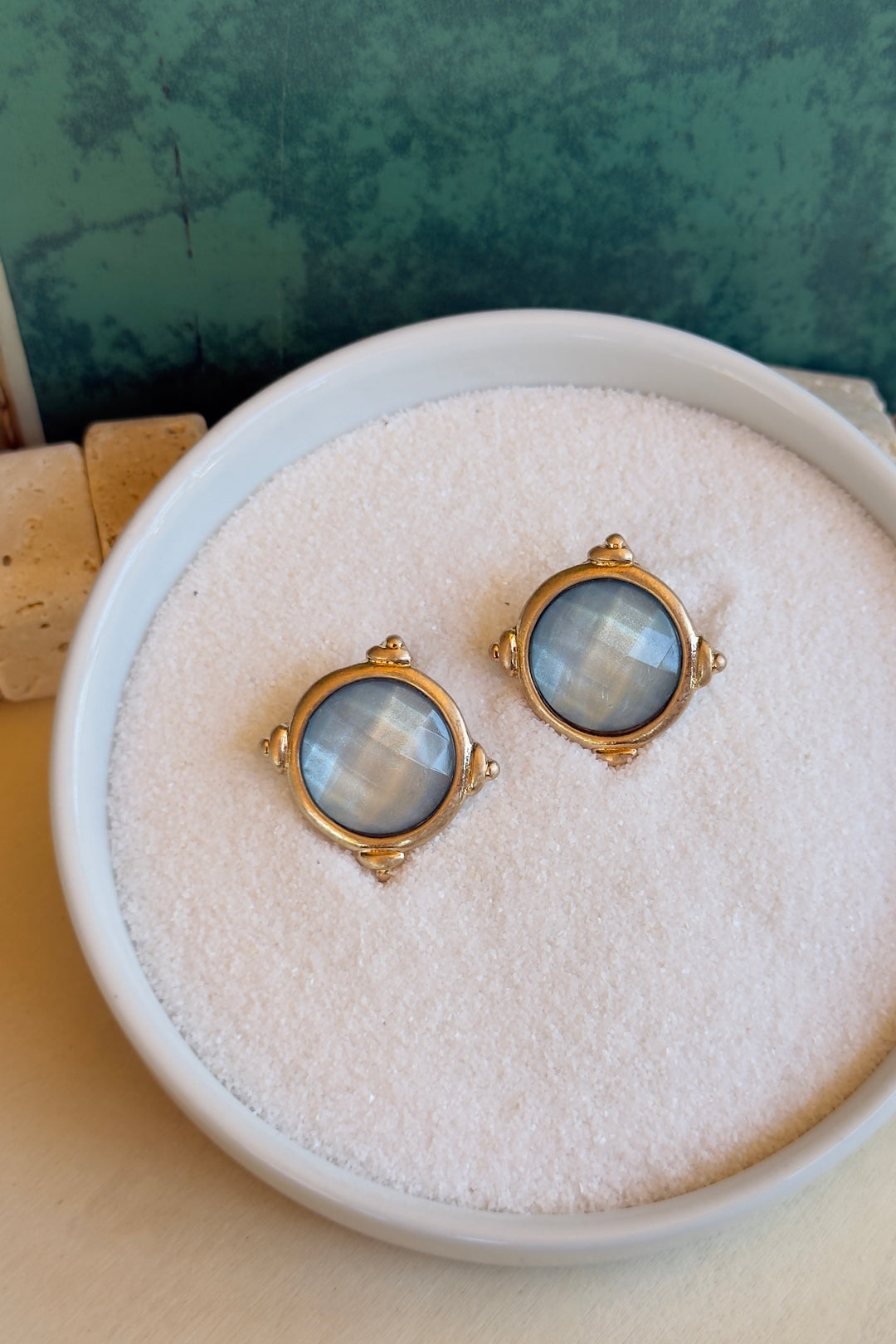 The Valen Court Stud Earrings – Seafoam