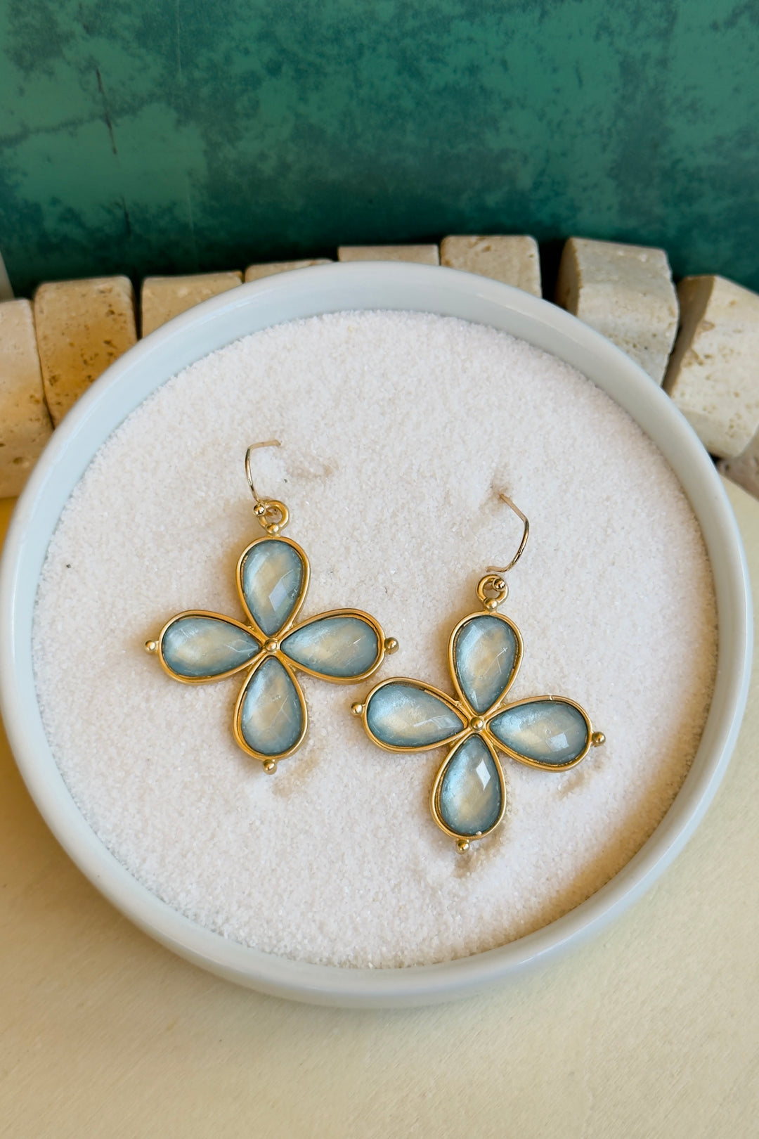 The Valen Court Clover Earrings – Seafoam