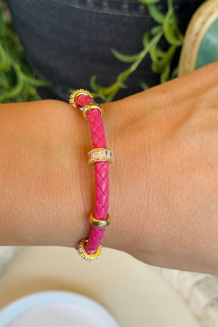 The Hudson Leather Cuff Bracelet – Hot Pink