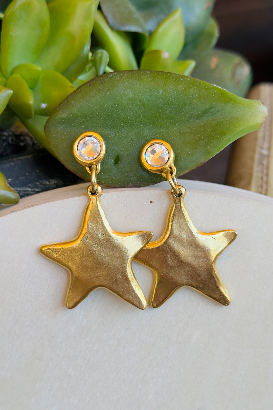The Bar E Golden Star Earrings