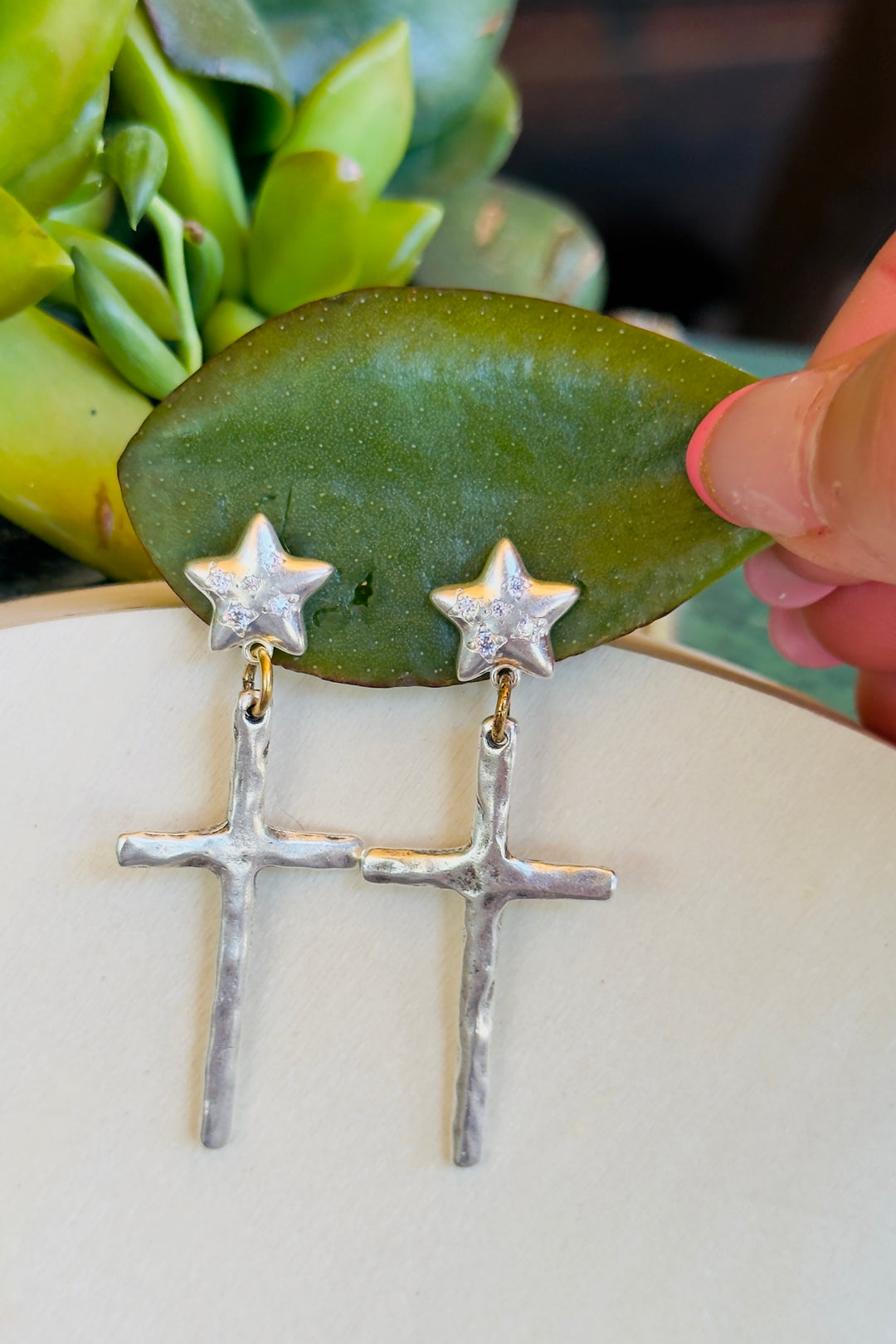The Faithful Star Cross Earrings
