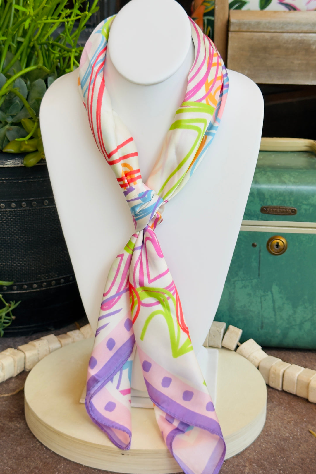 The Seaside Heart Silk Scarf – Multicolor