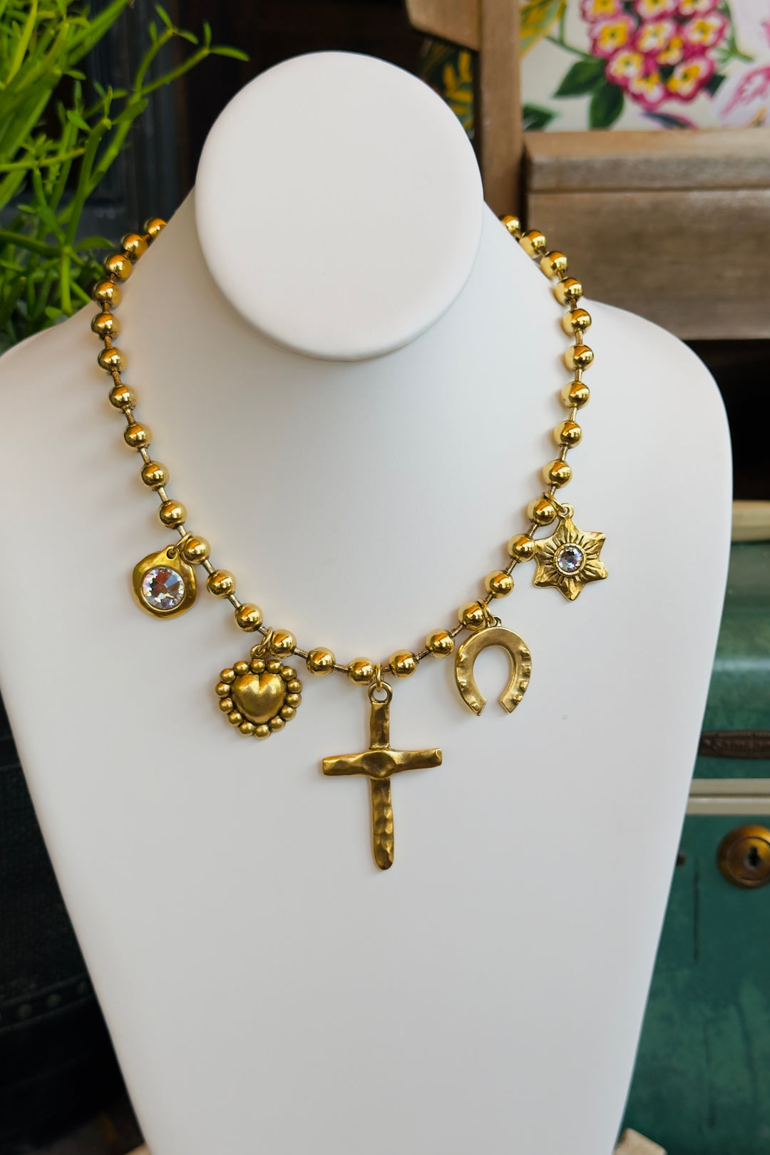 Bar E Faith Charm Necklace