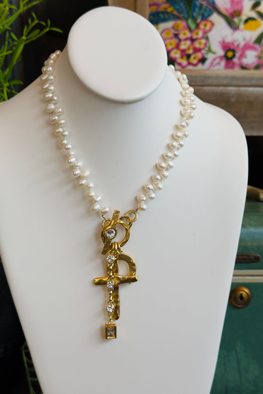 Bar E Heirloom Pearl Faith Necklace