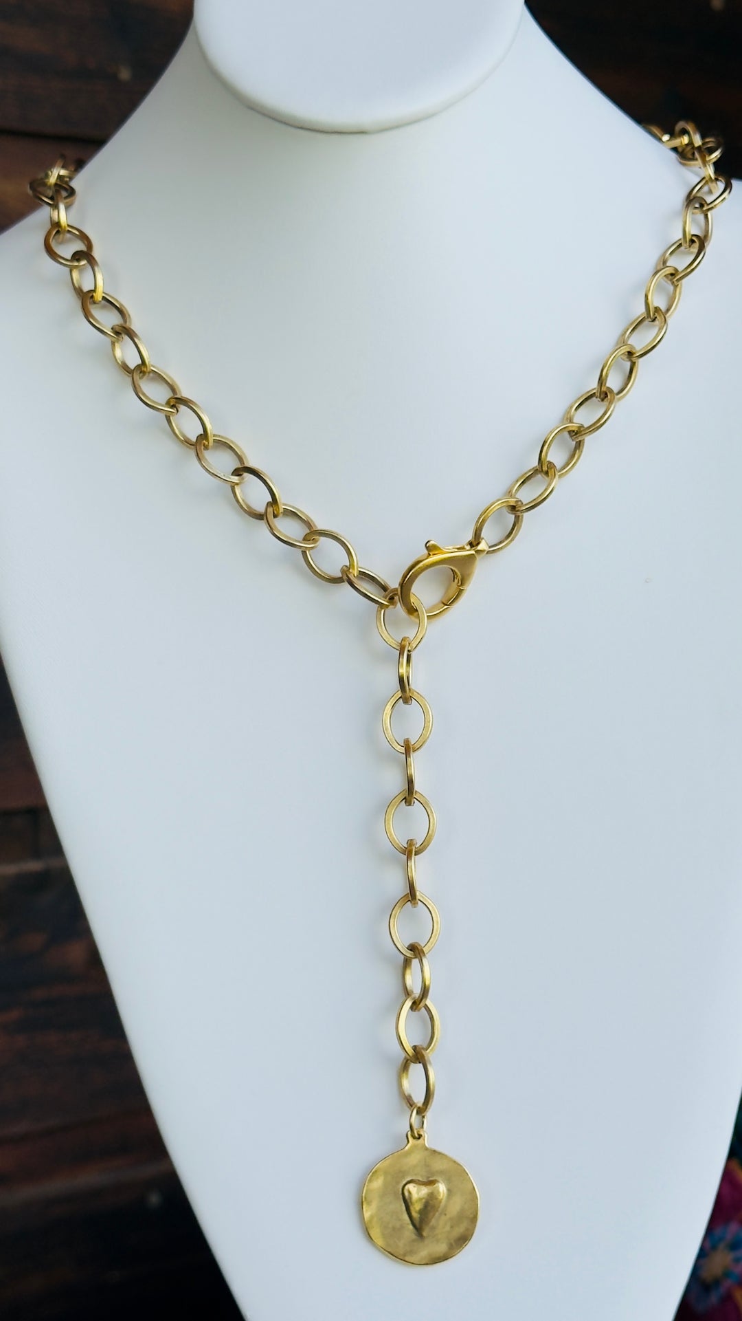Bar E Heart Keepsake Lariat Necklace