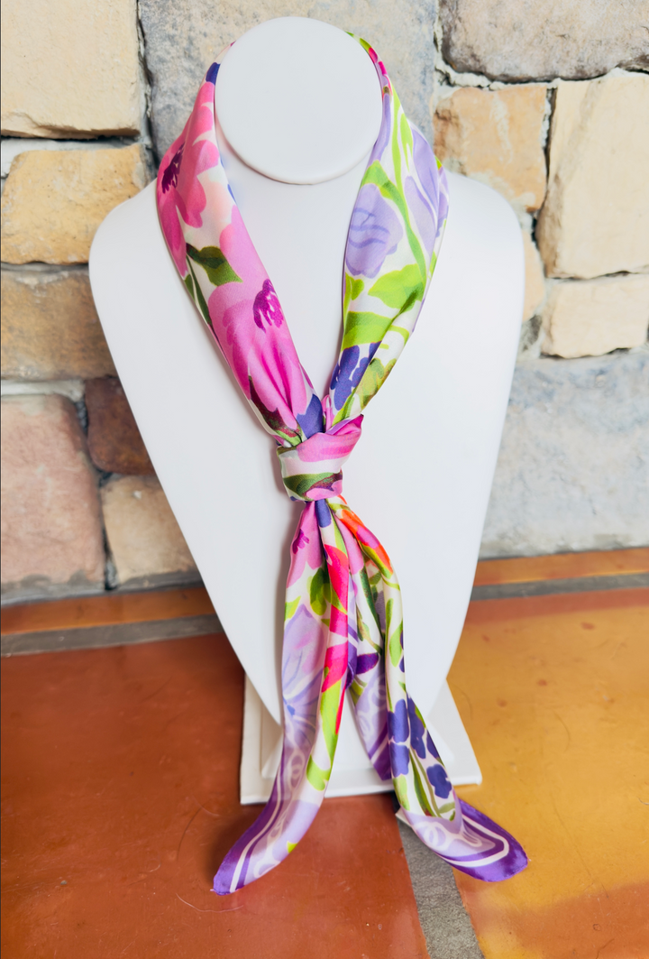 The Lavender Garden Silk Scarf