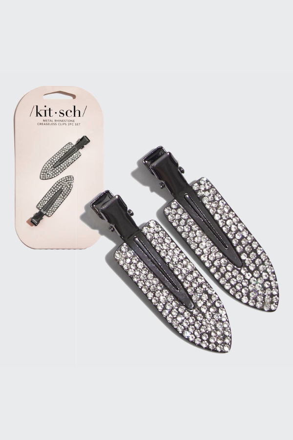 Metal Rhinestone Creaseless Clips 2pc Set