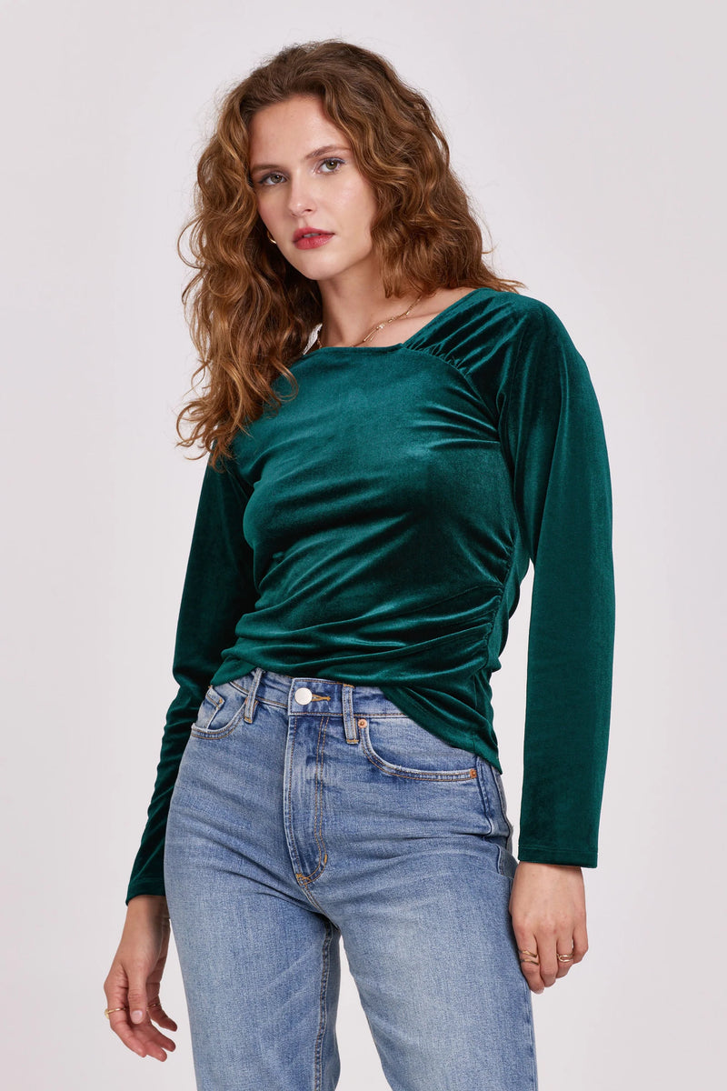 Another Love Brielle Angled Top Forest Velvet