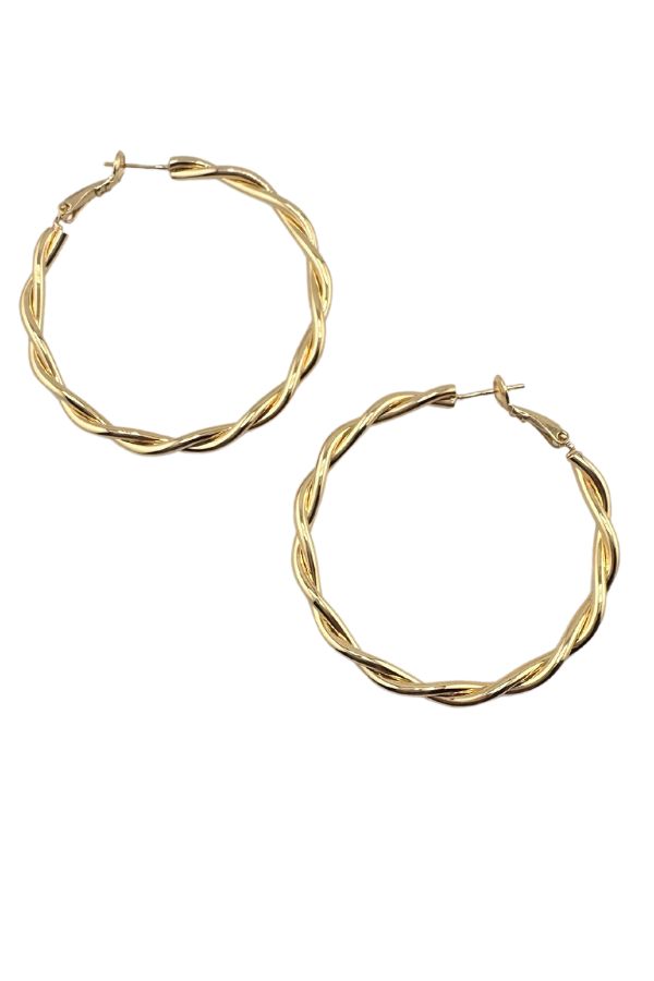 14K Gold Dipped Twisted Hoop