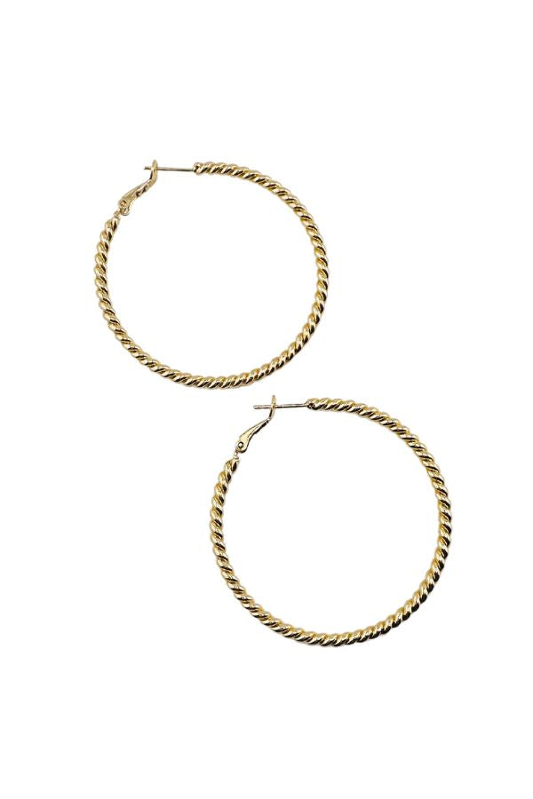 14K Gold Dipped Tight Twisted Hoop