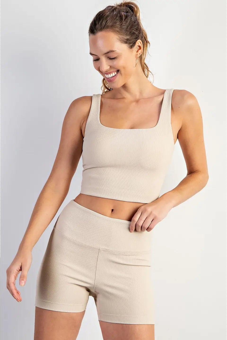 Ribbed Square Neck Tank