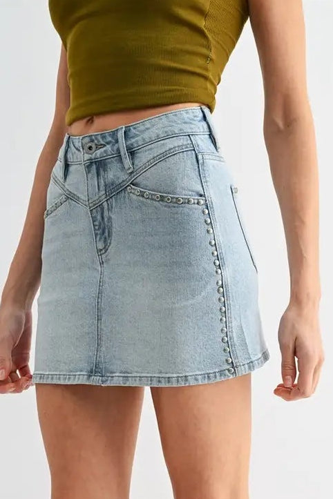 Mica High Rise Studded Skirt