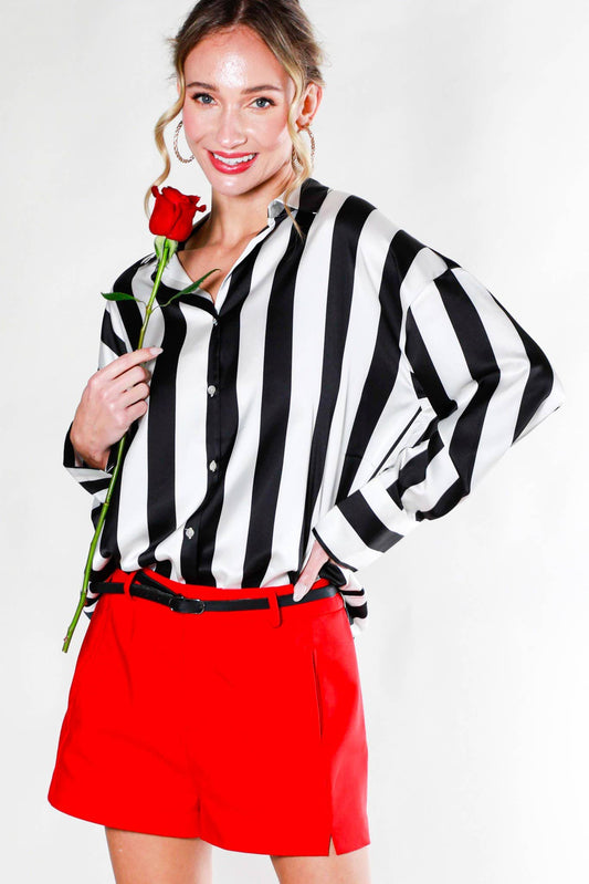 The Millie Stripe Button-Up Top