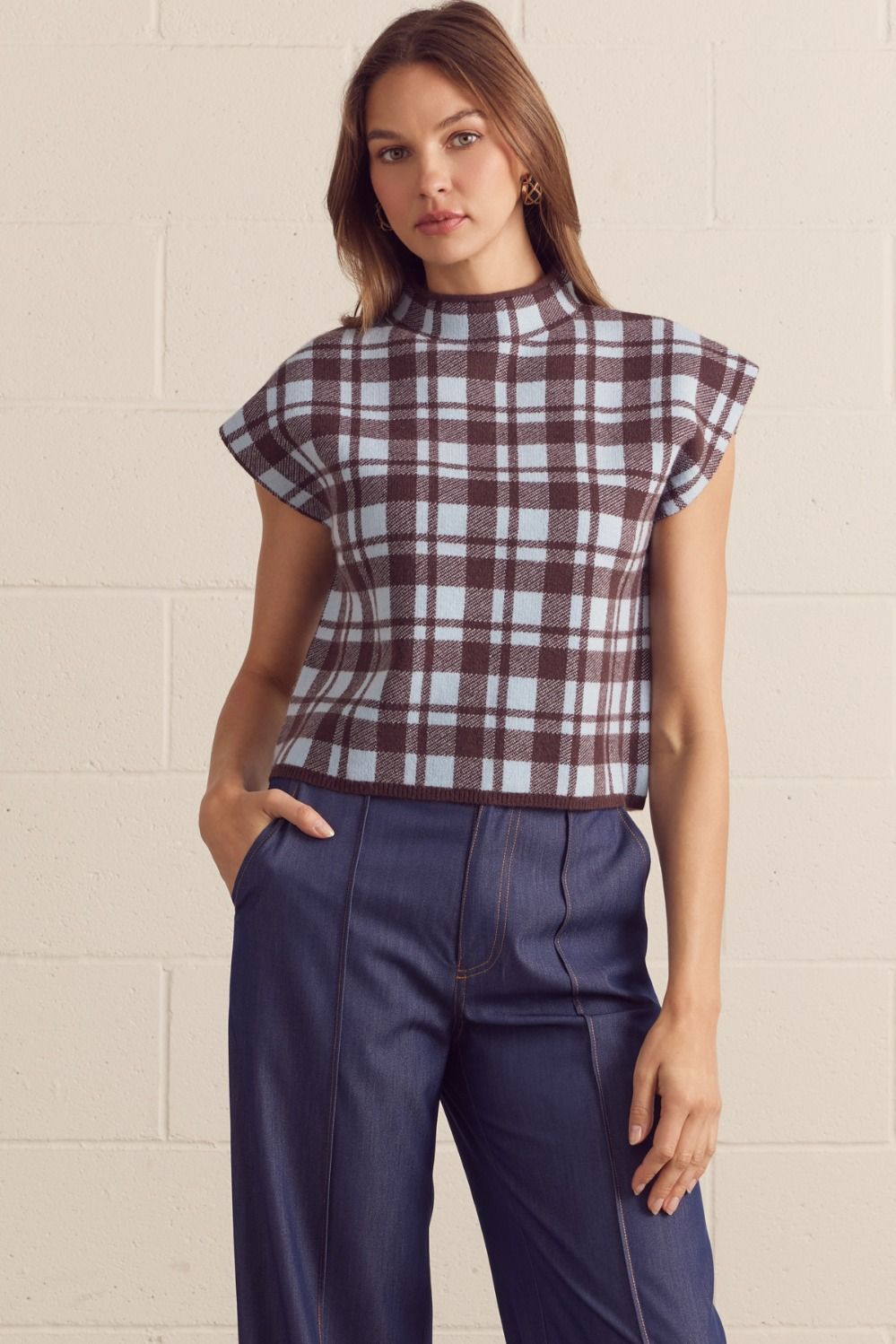 The Madison Plaid Sweater Top
