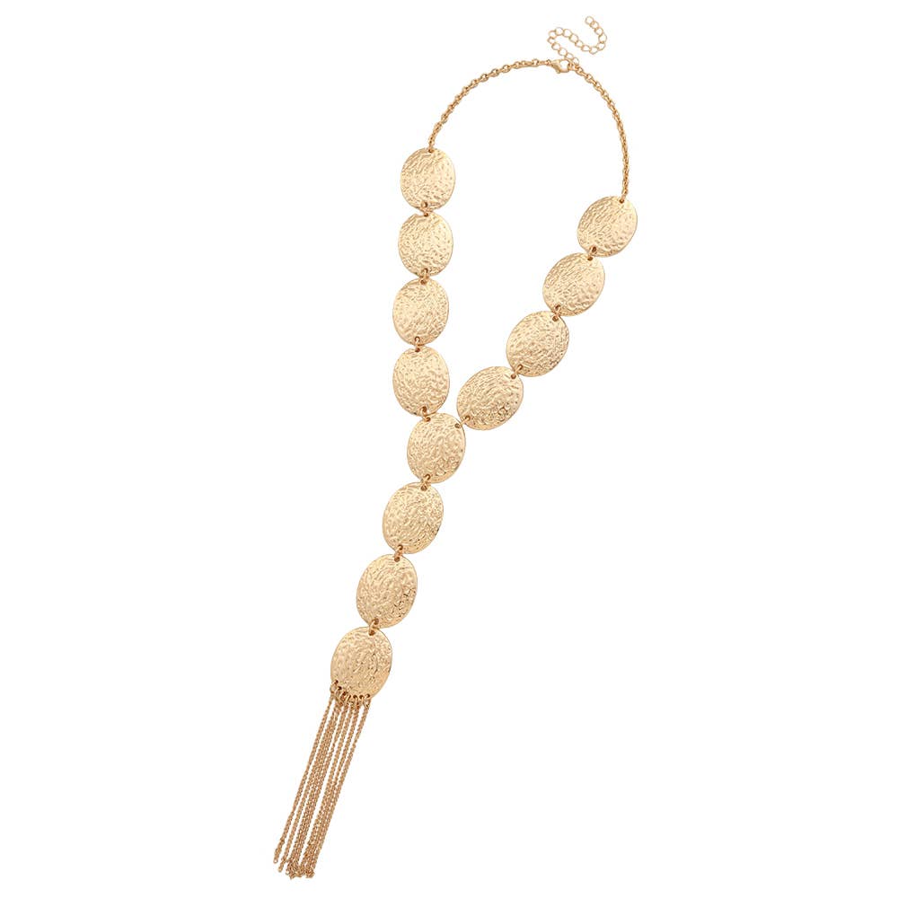 The Sutton Hammered Fringe Necklace – Gold