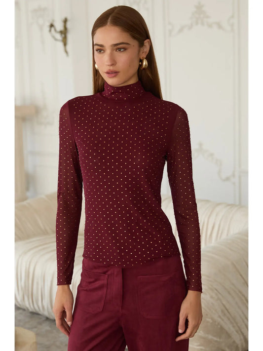 The Lucy Embellished Mesh Top