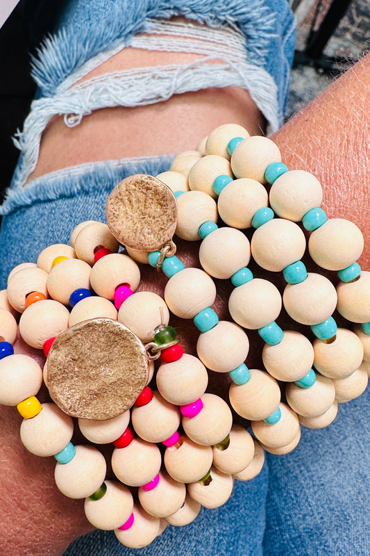 Wood Beaded Bracelet