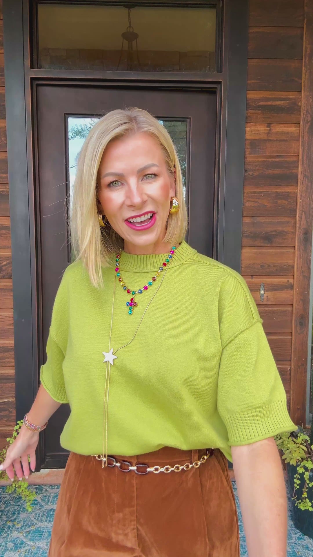 The Sutton Elbow Sleeve Sweater – Green