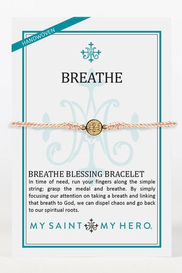 Breathe Blessing Bracelet 1 Gold Medal Taupe Cord