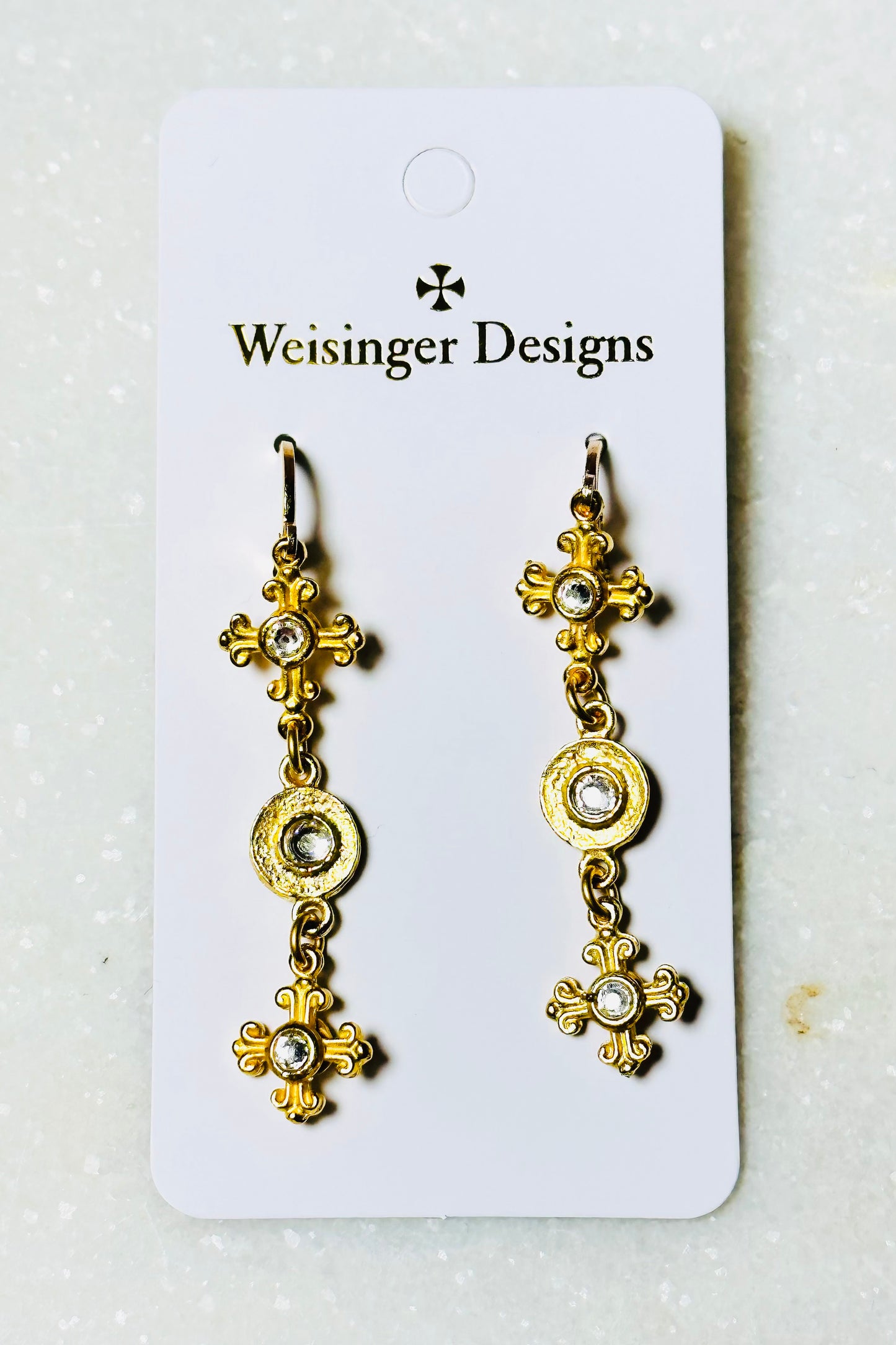 Weisinger Designs Cross Dangle Earrings