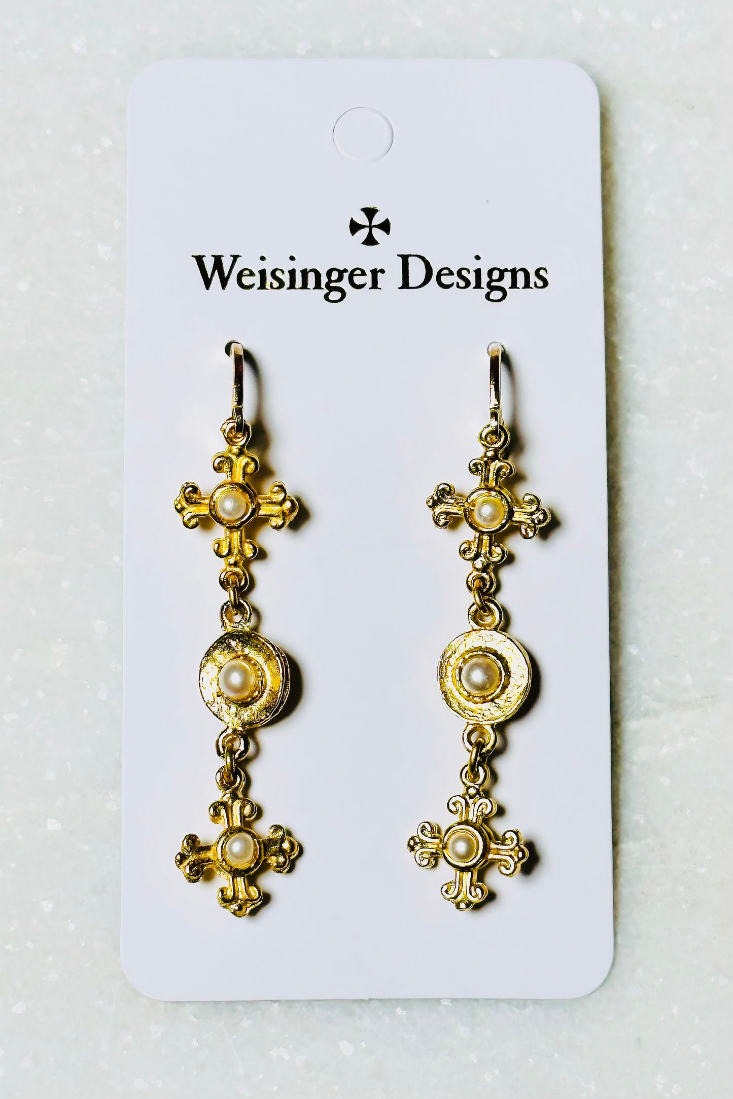 Weisinger Designs Cross Dangle Earrings